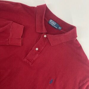 Polo Ralph Lauren Shirt Mens 3XLT Tall Red Pique Pony Preppy Classic Old Money
